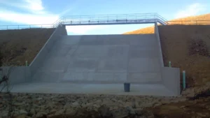 A side of a dam